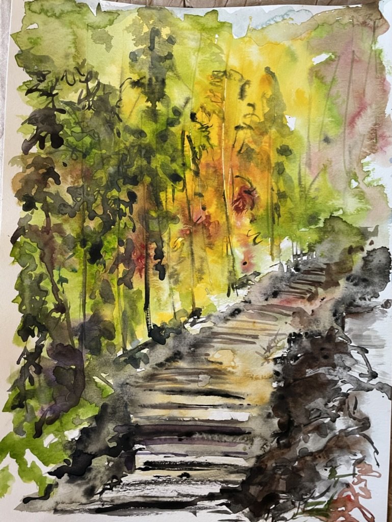 Scenic 71 (Fall 7) , watercolor, 14" * 11", $ 200
