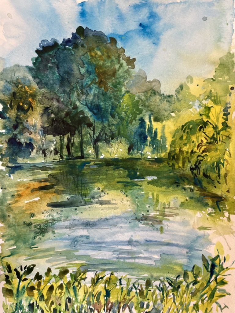 Scenic 85 (Bronx River), watercolor, 14" * 11", $ 200