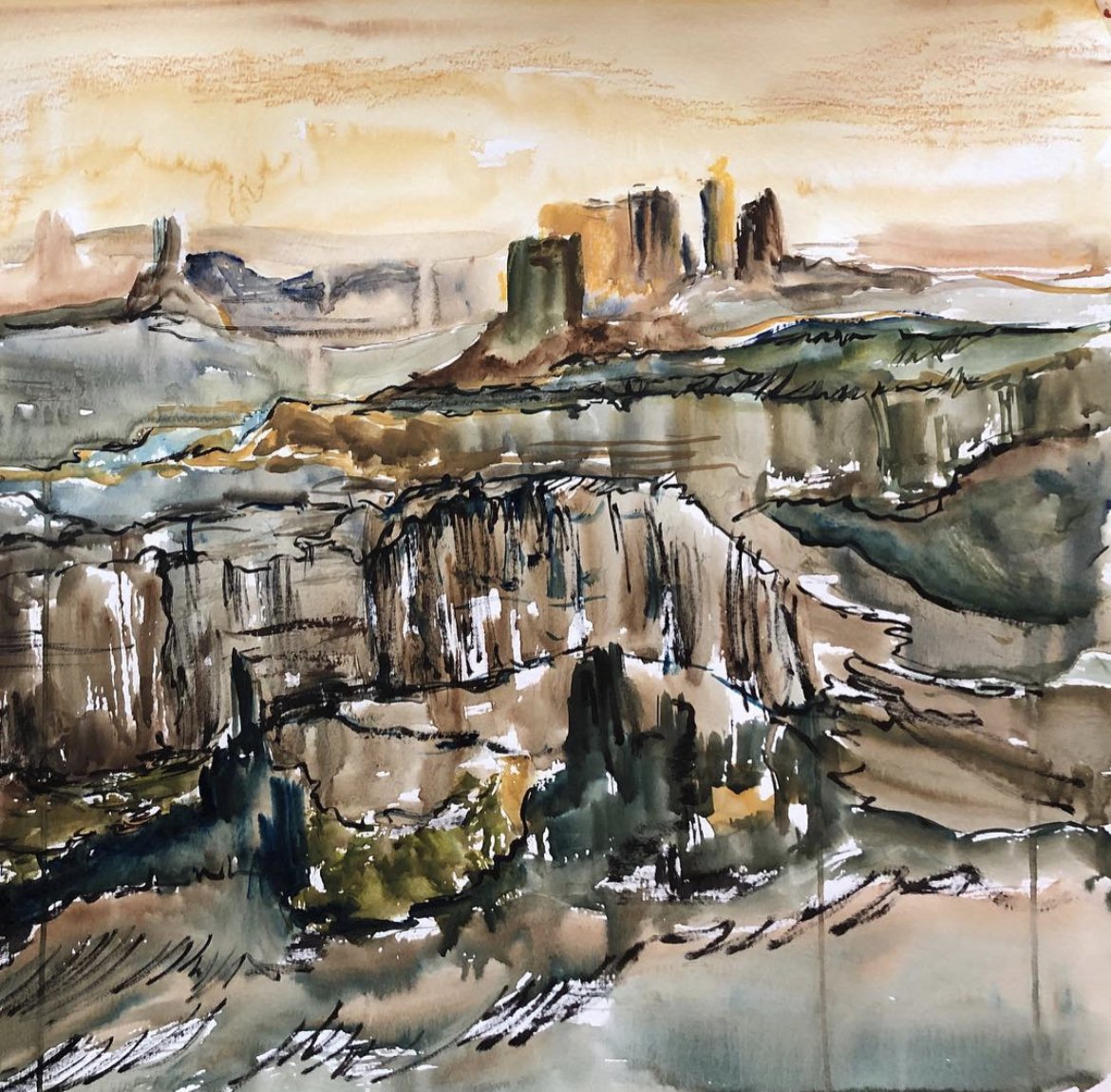 Scenic 80 (Grand Canyon), watercolor, 24" * 18,  $ 300