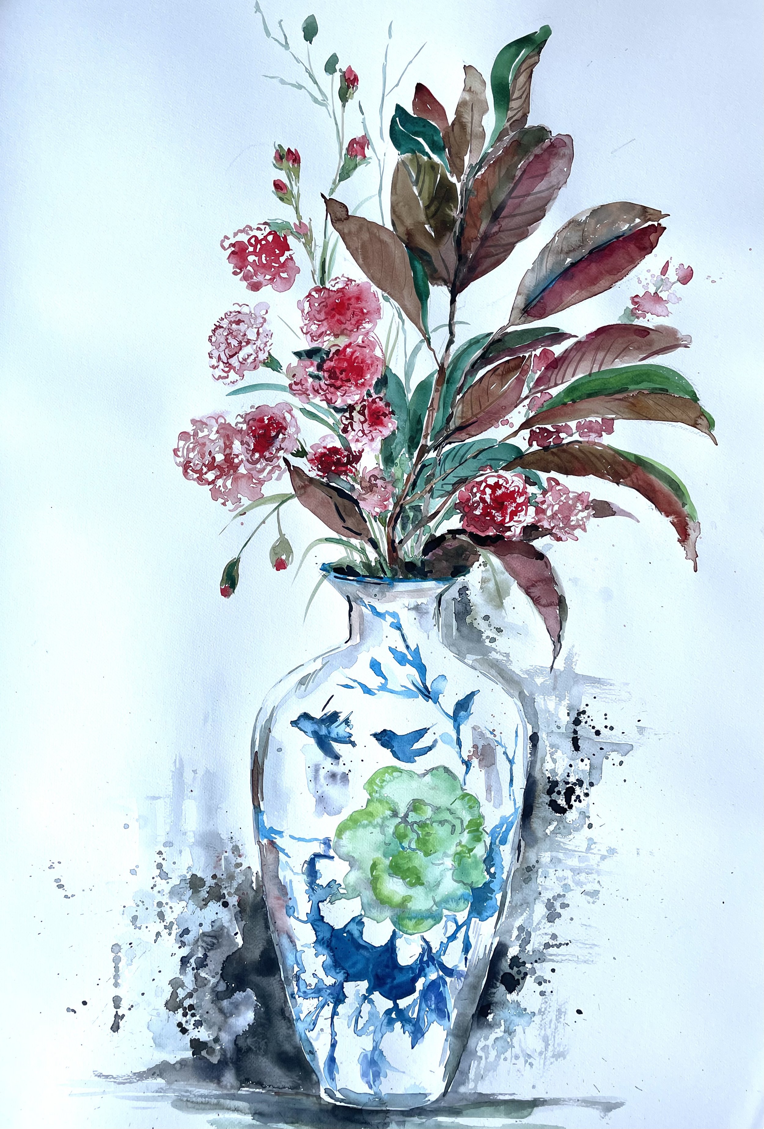 Floral 36 (Bouquet), watercolor, 36*24", $ 600