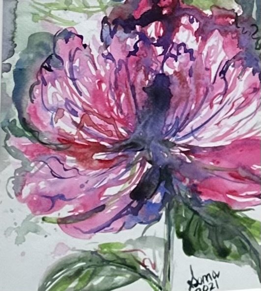 Floral 23 (Peony), watercolor, 9*7", $ 150