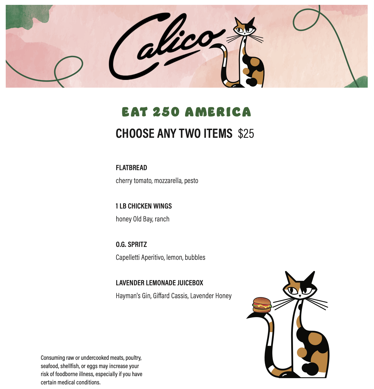 EAT250 - $25 Menu