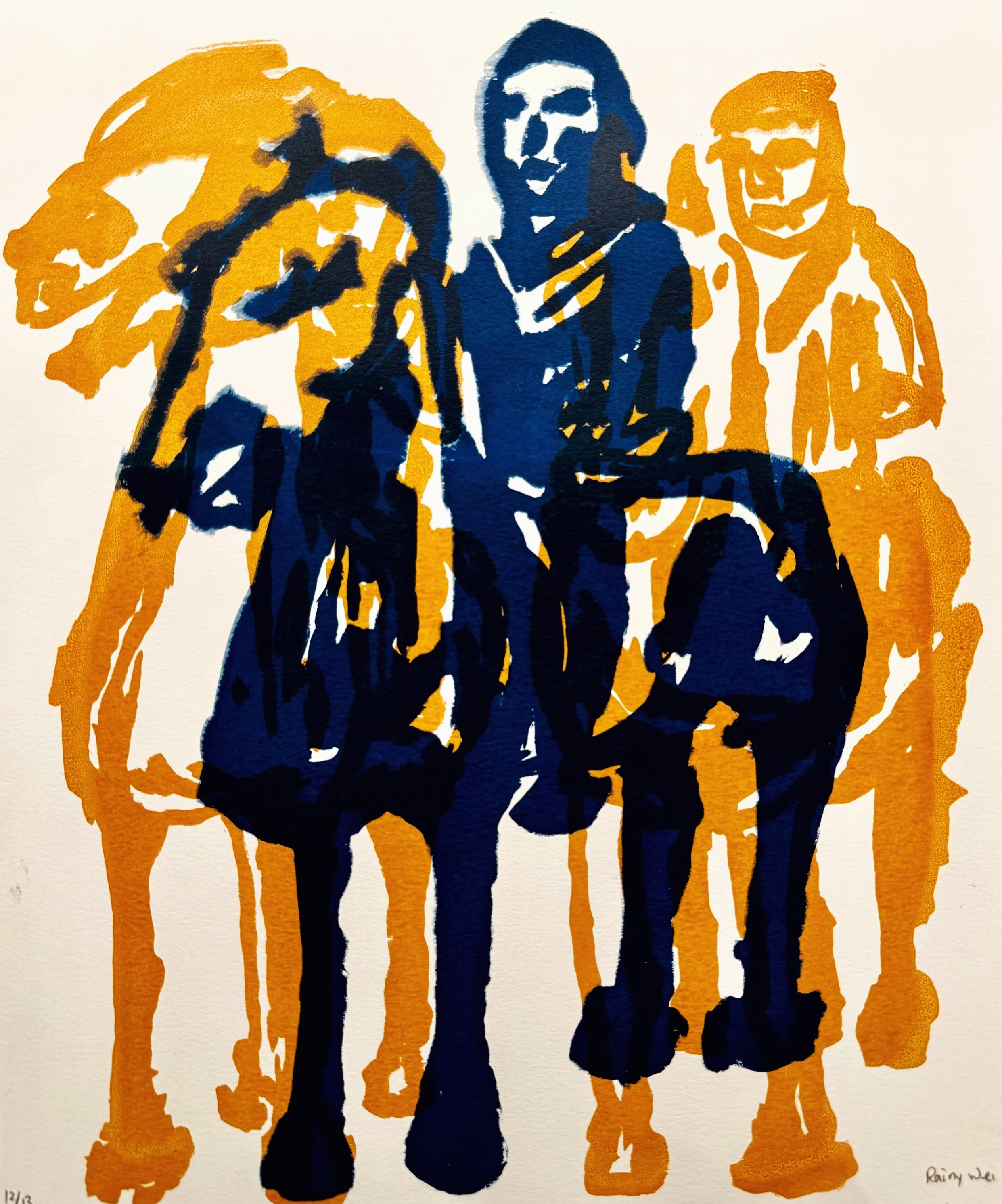 Hand Dynasty Clay Horse and People, 2025
11x17", Print on paper