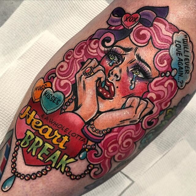 💔💧🎀💧💔
Will I ever love again..? 💔 Sad Girl pop art love sickness for my babe @winifred_mary 💧 thanks for adding another SK to your ever growing collection &amp; copping it like a total bad ass bish! 💪🏽 😘💋 Made @1891originaltattooco 🎪 emai