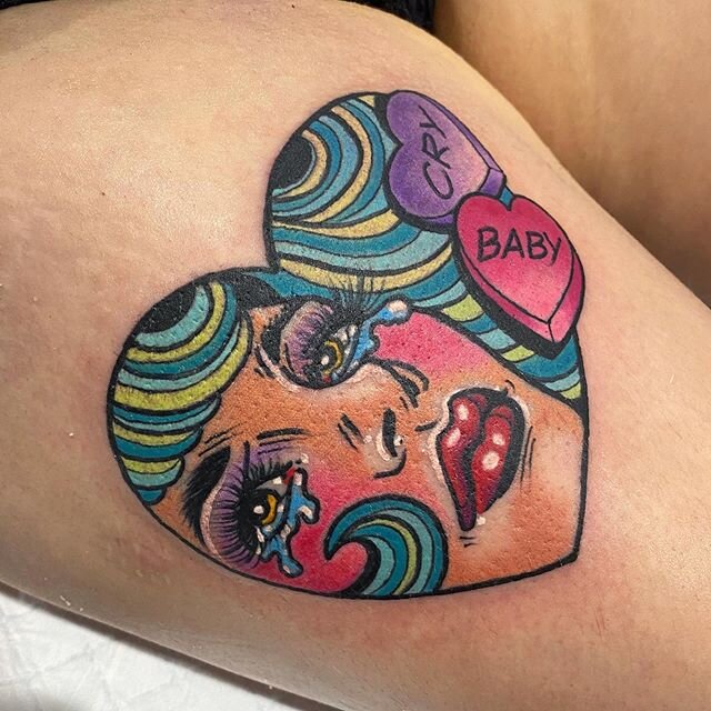 💔💧😭💧💔
Cry Babies Club 💔 pop art babe on a real life babe, gorgeous Cara 💧upper thigh 😭 made @1891originaltattooco 🎪 ADELAIDE I have lots of this style design drawn up &amp; ready to go, ranging between palm-hand size 💕 email me if you want 