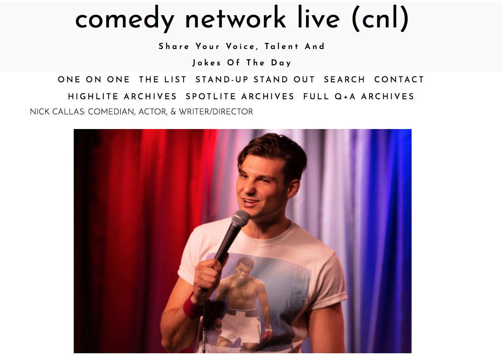 Comedy Network Live's Comedian of the Day