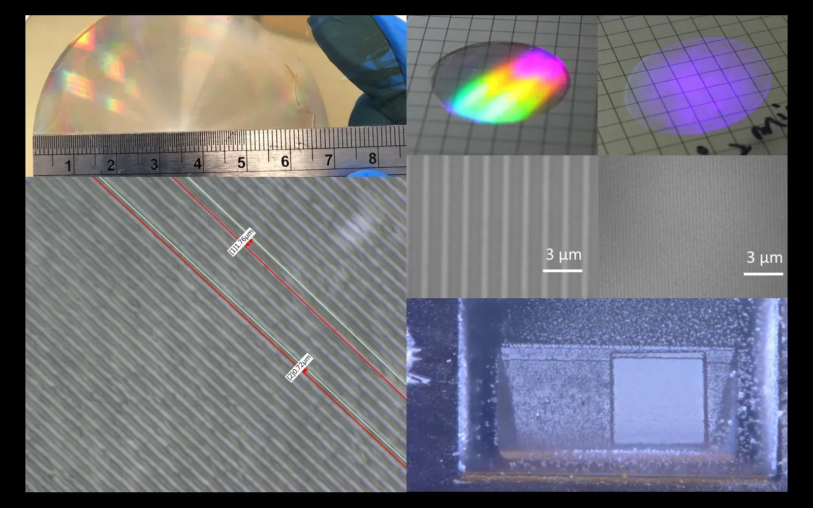 Laser interference lithography periodic patterns and laser-generated 45-degree optical waveguide mirror