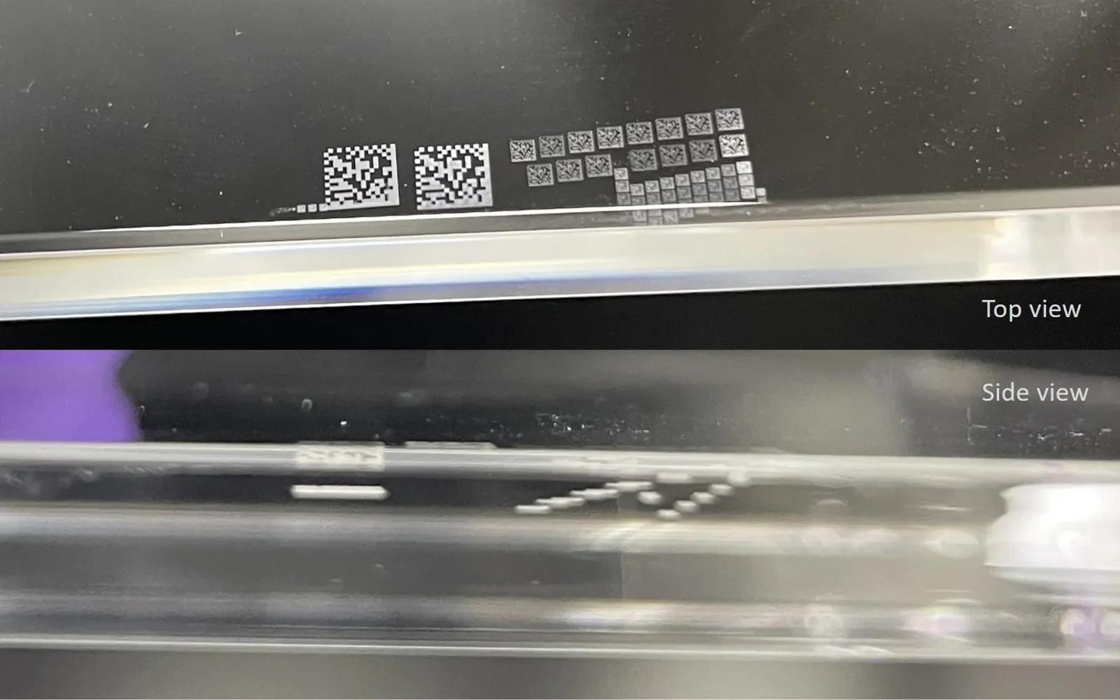 Inner substrate marking inside quartz and glass