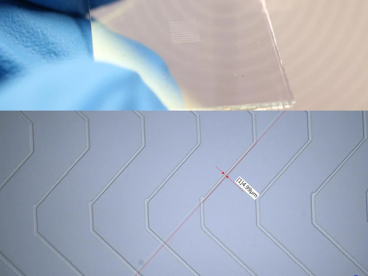 Micron-scale laser patterning on ITO thin film