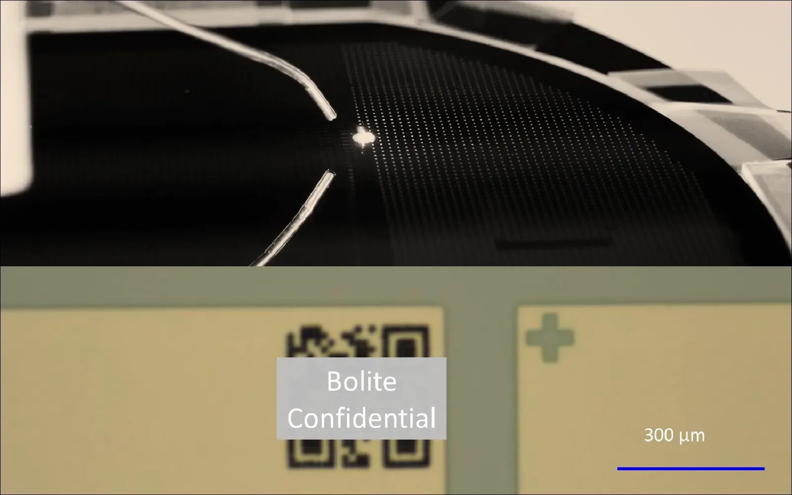 Micro QR code on silicon