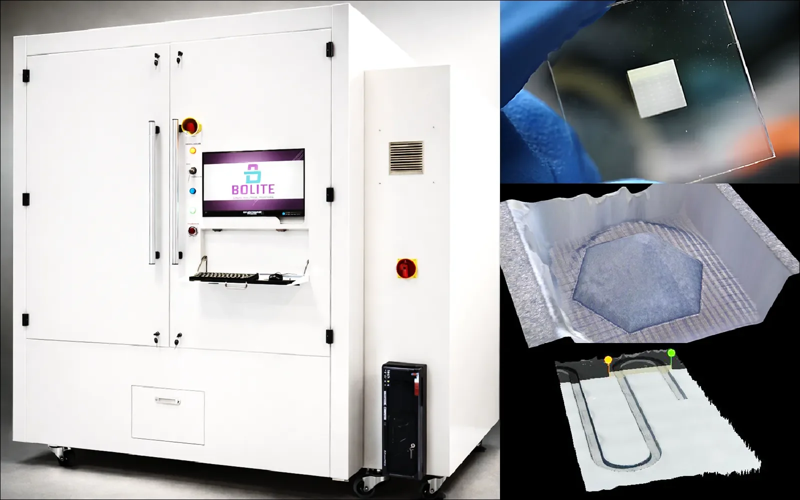 Laser-fabricated microstructures on glass and silicon carbide