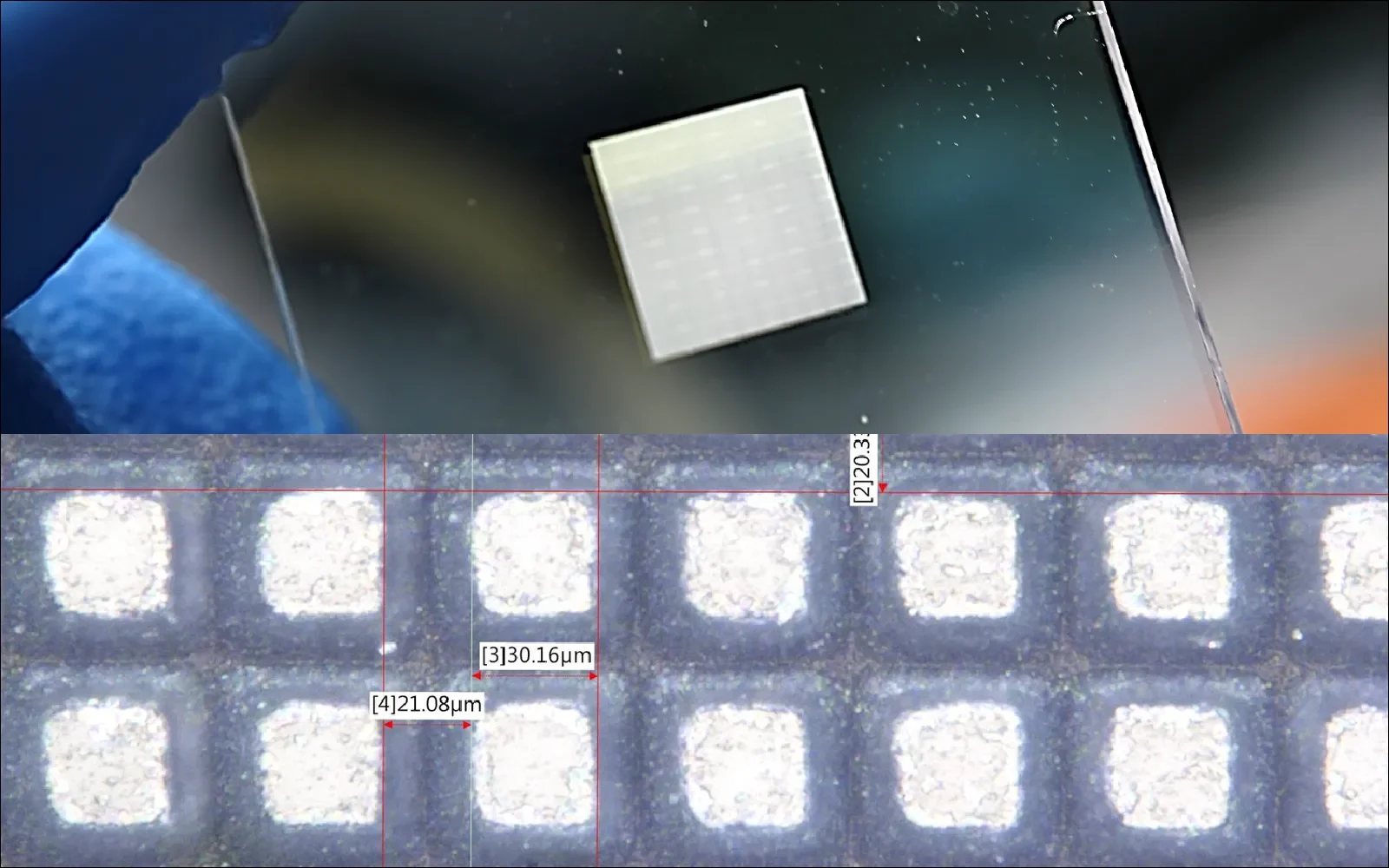 Laser-etched microstructure array on glass surface