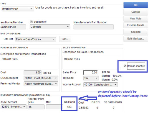 Item Inactivated while quantity on-hand has balance vector business solutions example.jpg