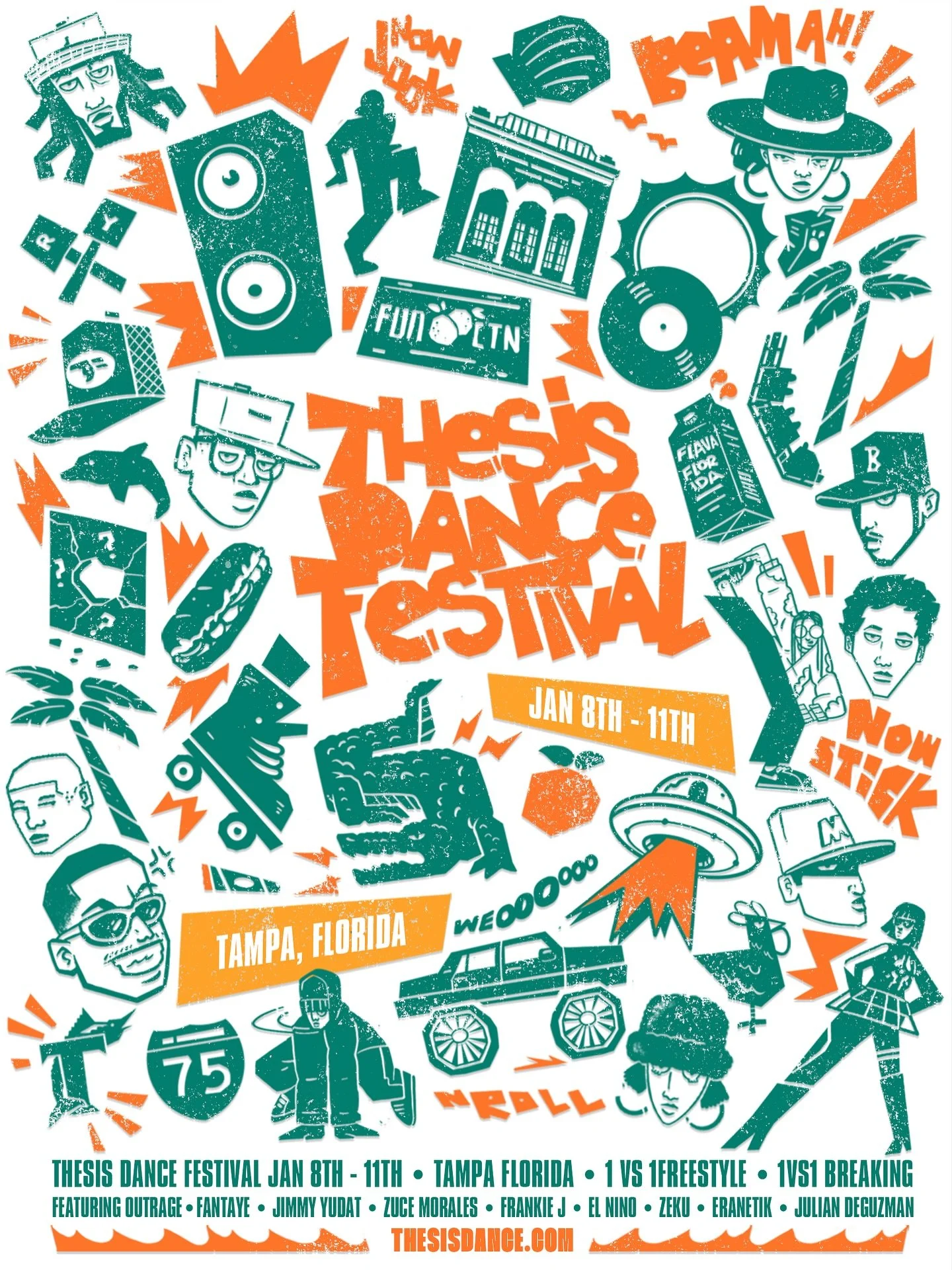 🌴Thesis Dance Festival 🌴
One of the largest COMMUNITY dance festivals in Florida.
Showcase. Workshop. Battle. Party.
January 8th - 11th, 2026
Tampa, FL 

⭐️GUEST⭐️
@rageyrage_
@jimmyudat
@zucemorales
@thereddreadhousehead
@jayy_black
@zekumia
@bboy