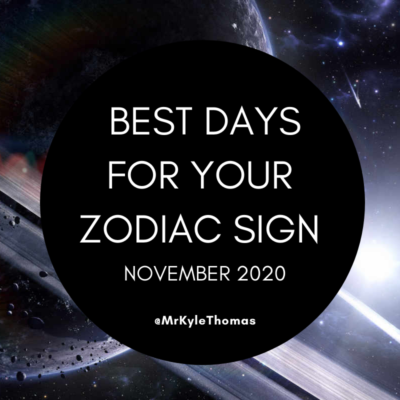 BEST DAYS FOR YOUR ZODIAC SIGN IN NOVEMBER 2020