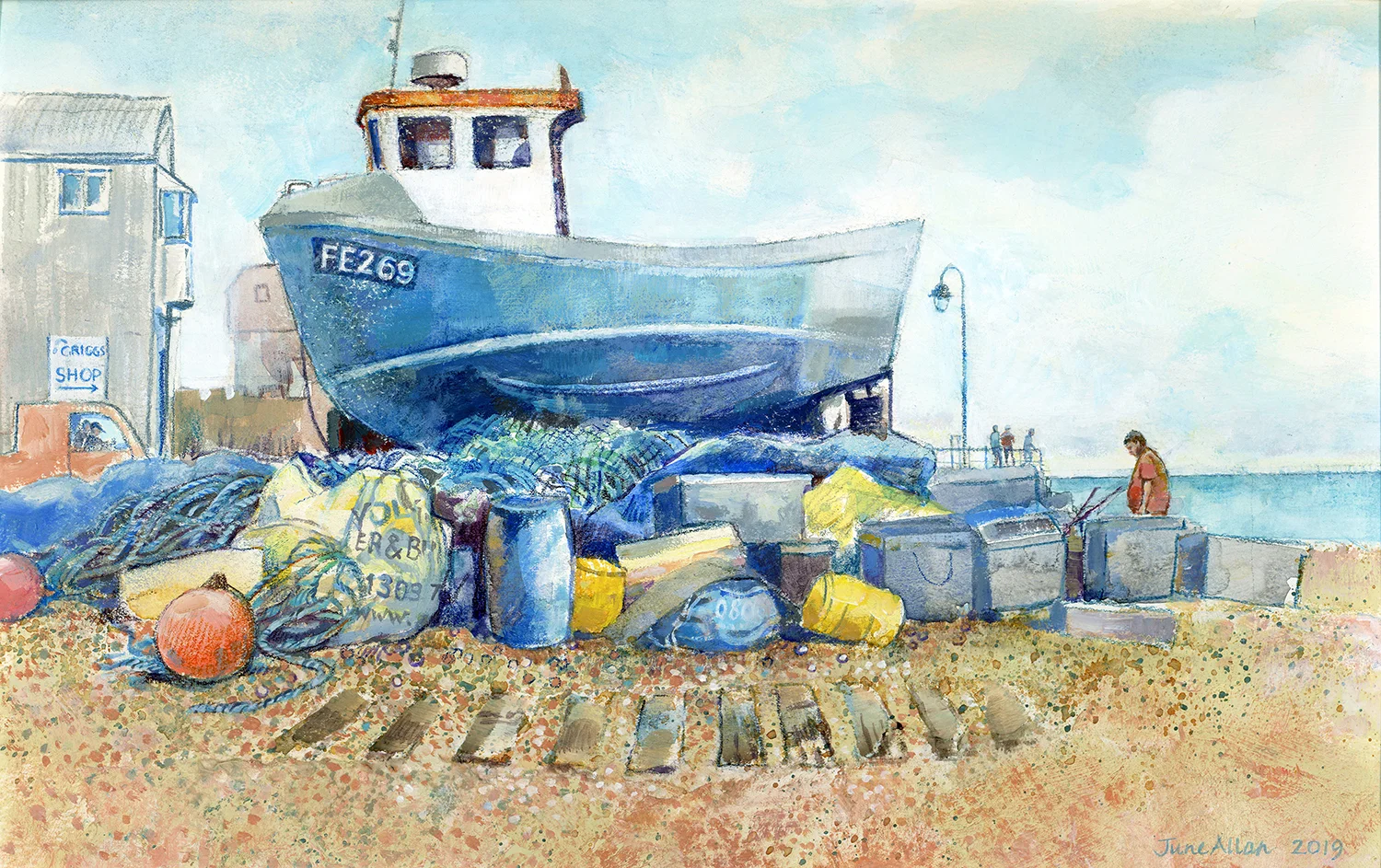 Lunch at Griggs, Fisherman’s beach, Hythe.