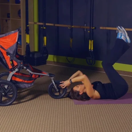  Reverse Crunch at the Stroller Wheel – Stroller Strides