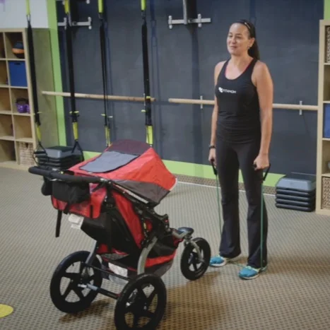  Bicep Curls with a song and Side Shuffles with Stroller