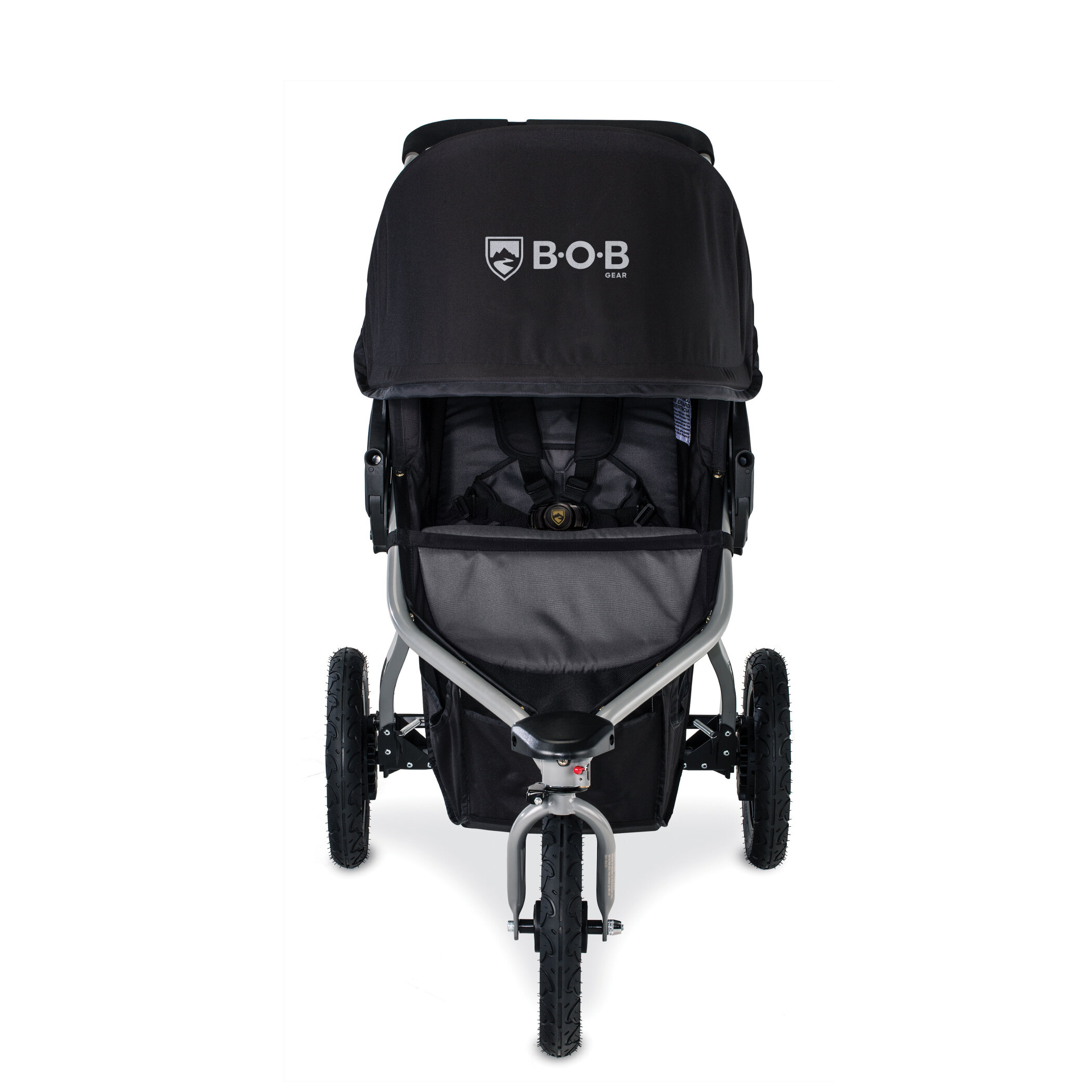 Front Facing View of the Rambler Jogging Stroller in Black 