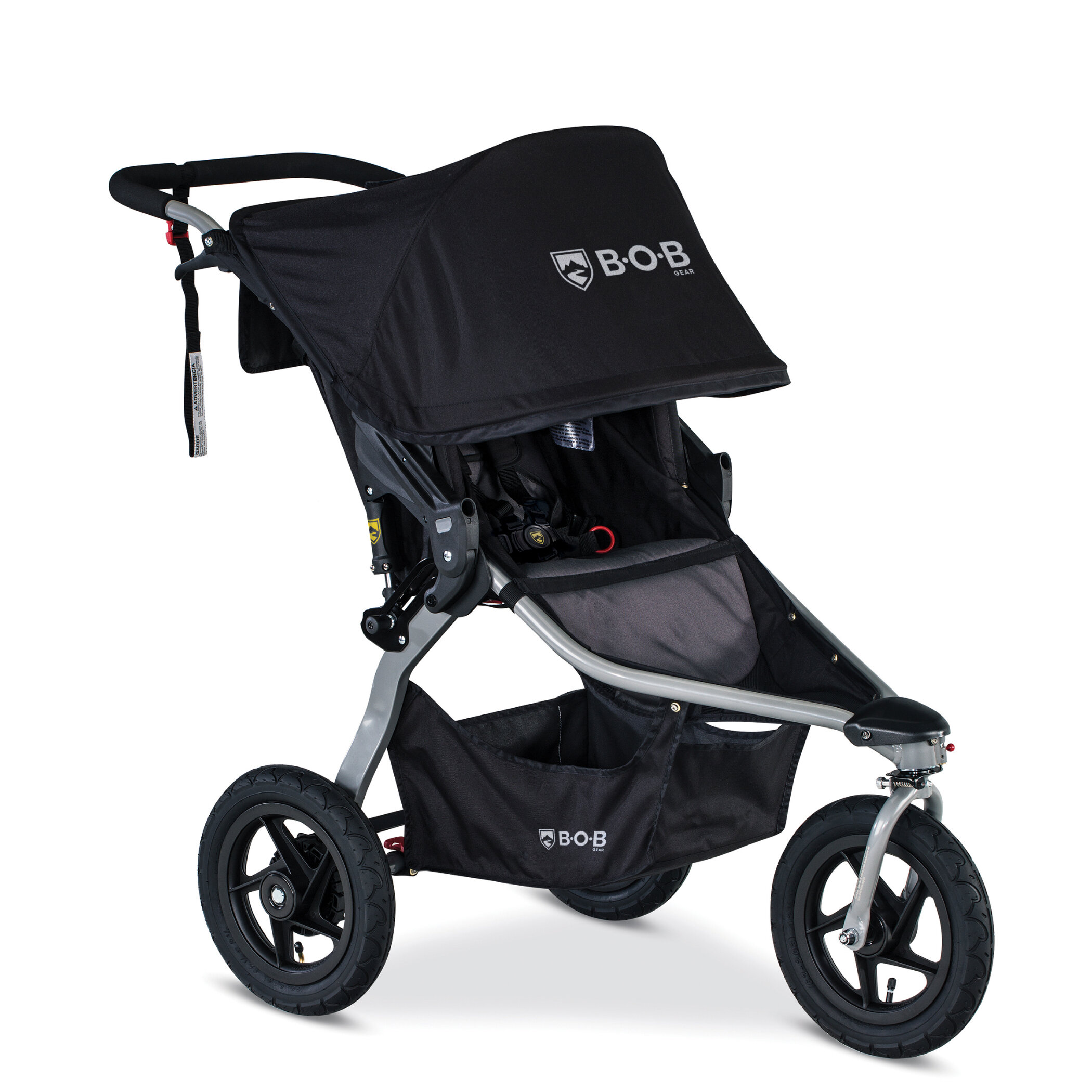 Right Facing View of the Rambler Jogging Stroller in Black 