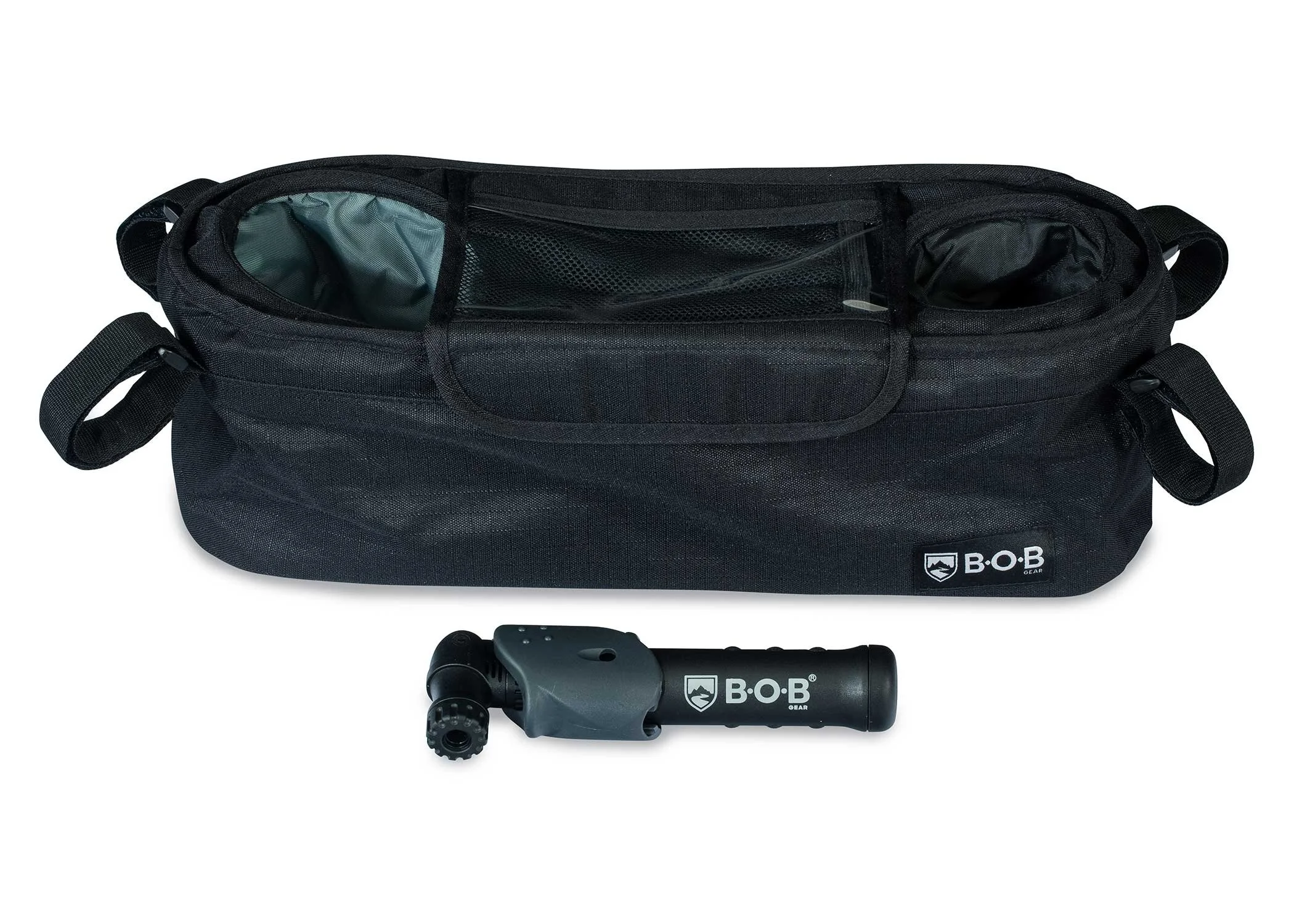 bob handlebar console with tire pump