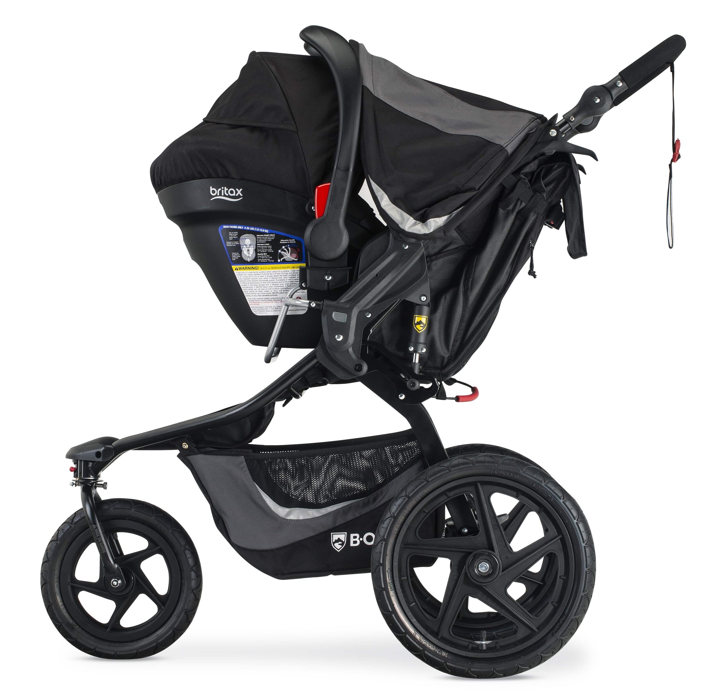 Left Profile of the Revolution Flex 3.0 Travel System with Closed Canopy 