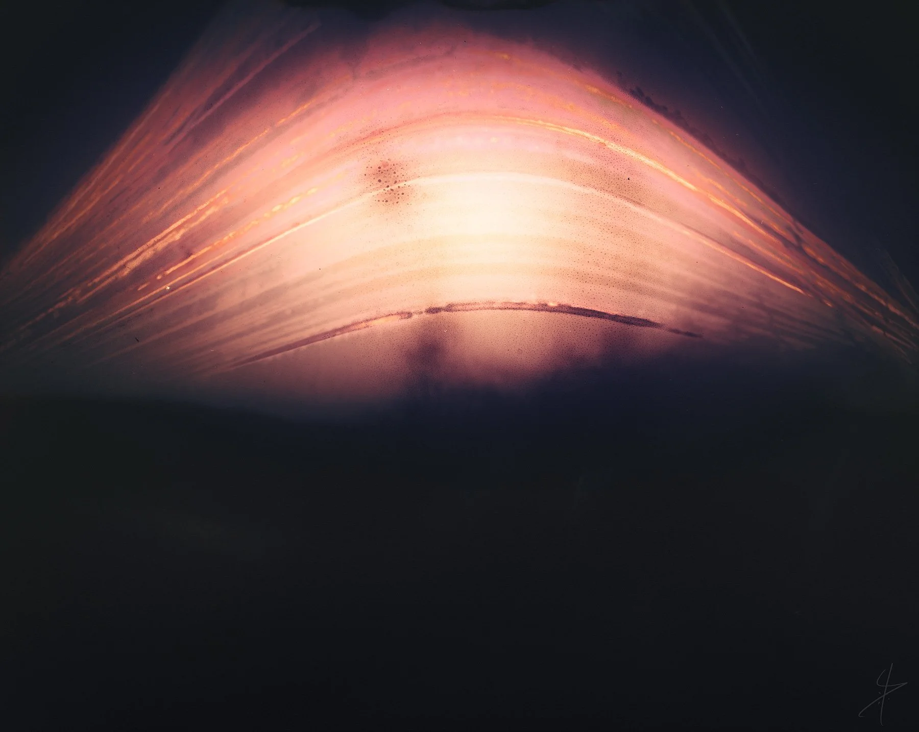 Ivy Mike solargraph by Daniel Laan of Laanscapes, depicting a broad glowing dome of solar trails above a dark landscape, inspired by the Ivy Mike nuclear test.