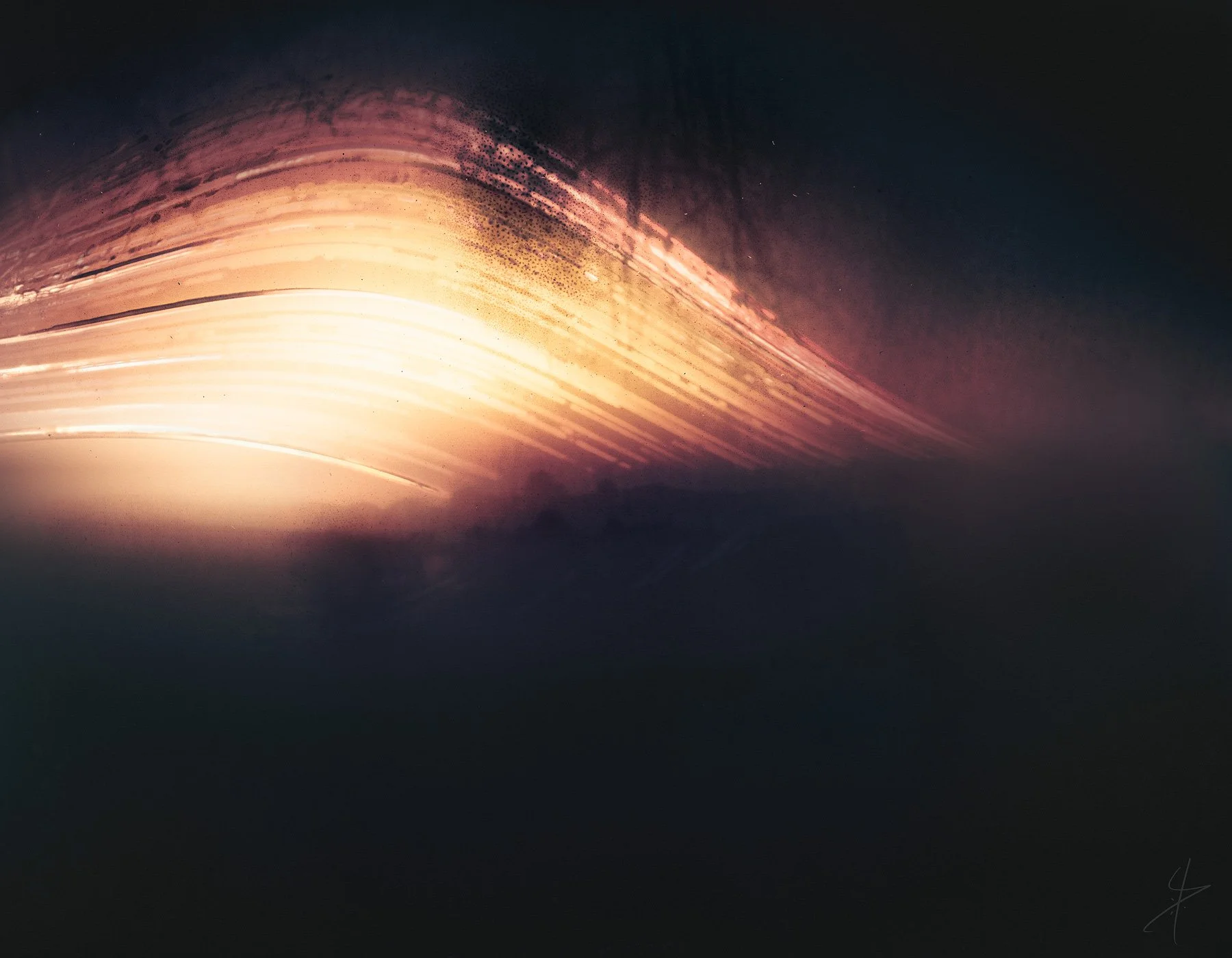 Pokhran-I Smiling Buddha solargraph by Daniel Laan of Laanscapes, with sweeping orange light trails resembling a nuclear detonation across the Dutch dunes.