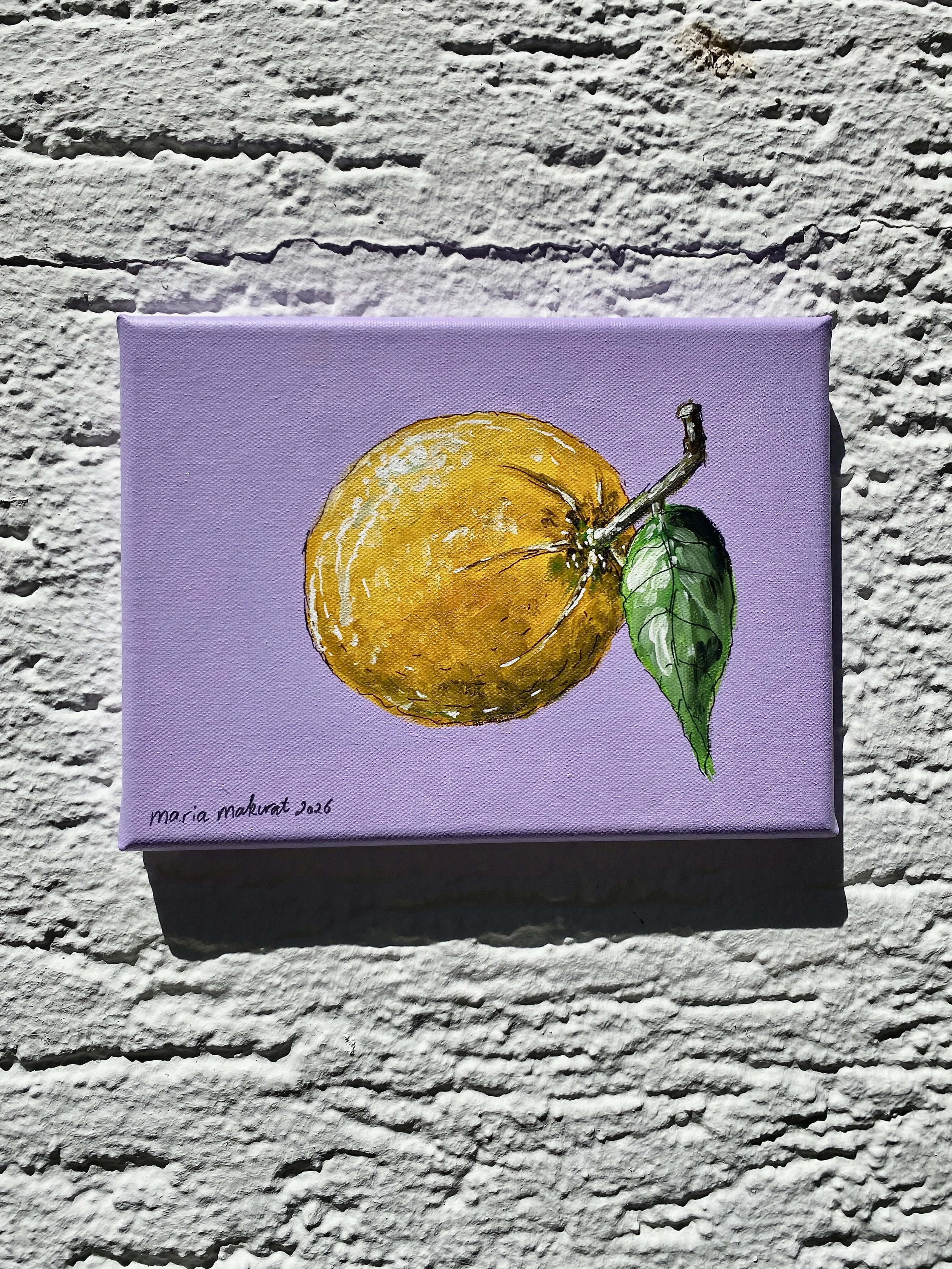 Maria Makurat orange painting acrylic on canvas