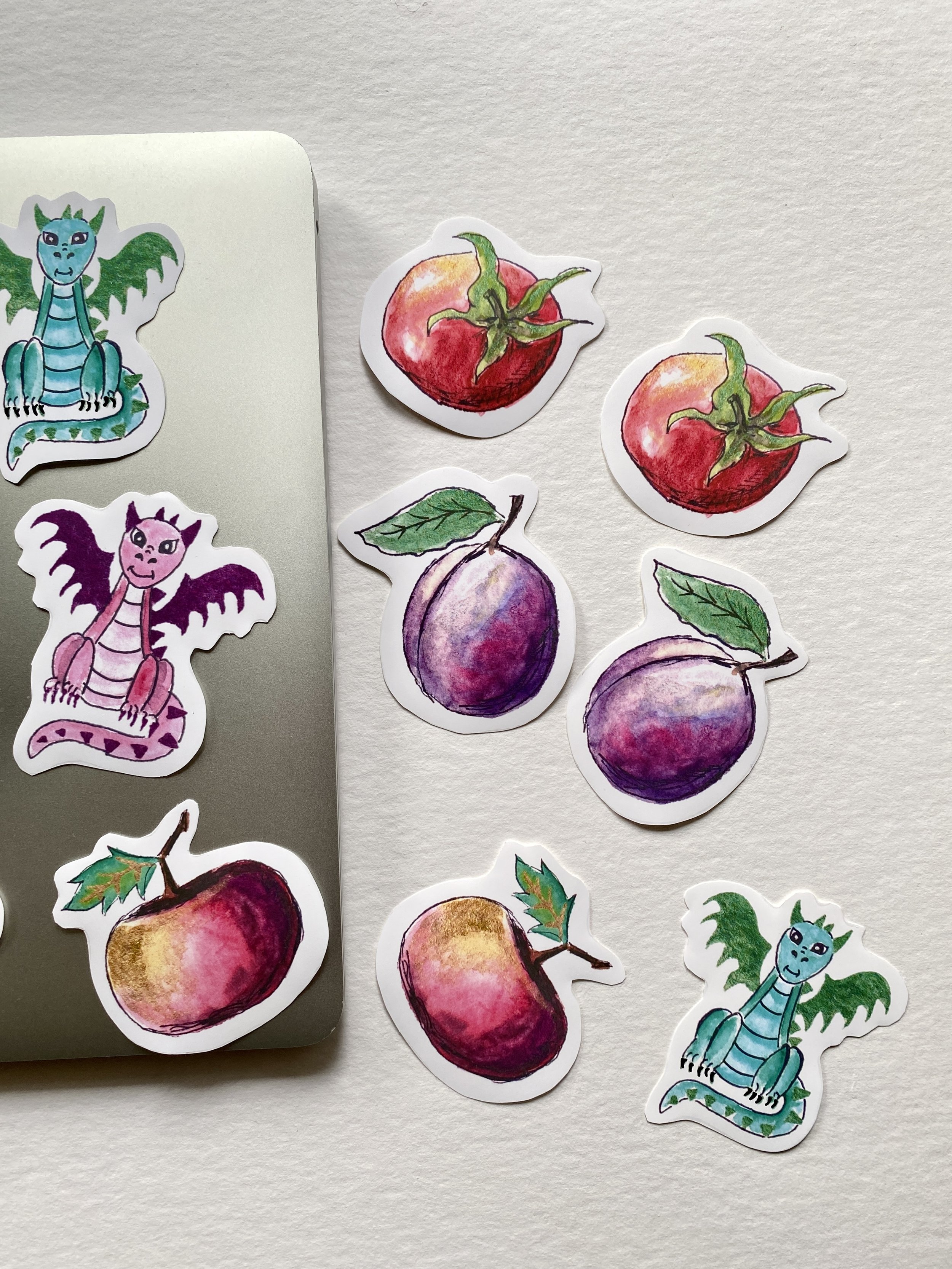 hand made water color stickers