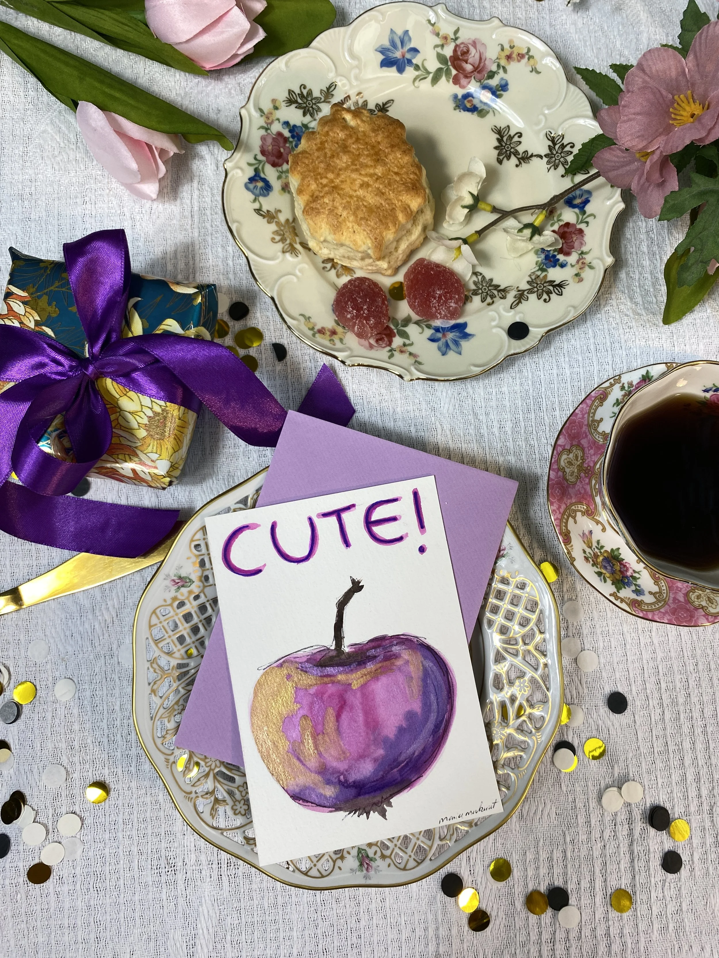 hand made watercolor card maria makurat