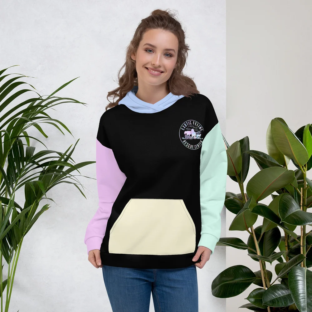 EFRC Pastel Logo Color Block Hoodie — Exotic Feline Rescue Center