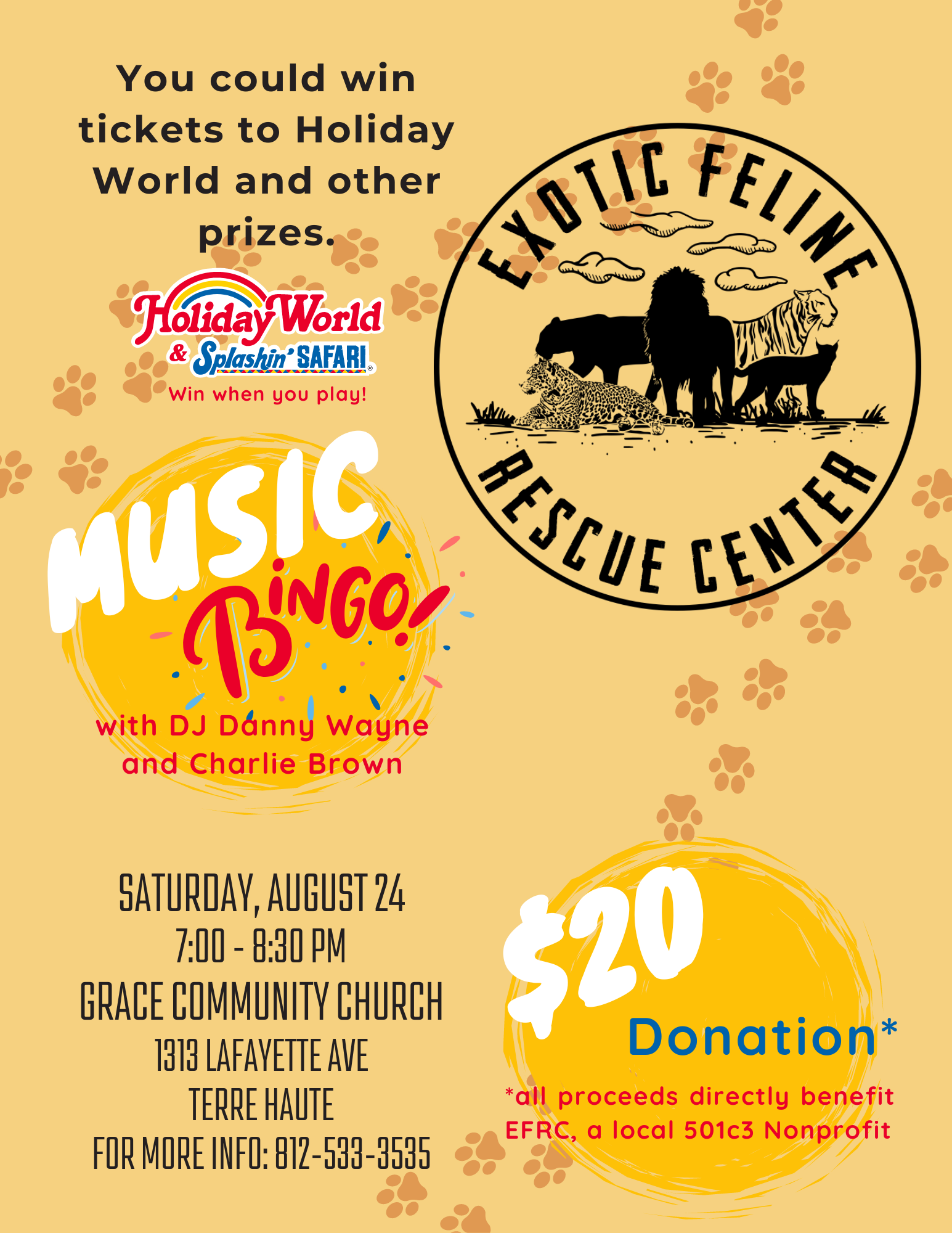 Music Bingo for the Big Cats