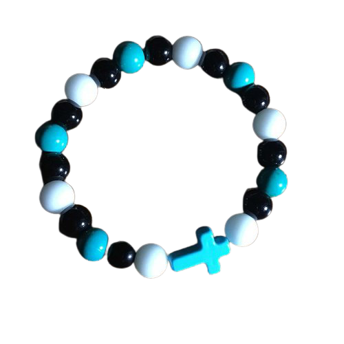 Petite Teal Cross Gemstone