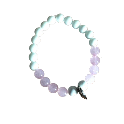 Pink Heart Charm Bronze or Silver Gemstone