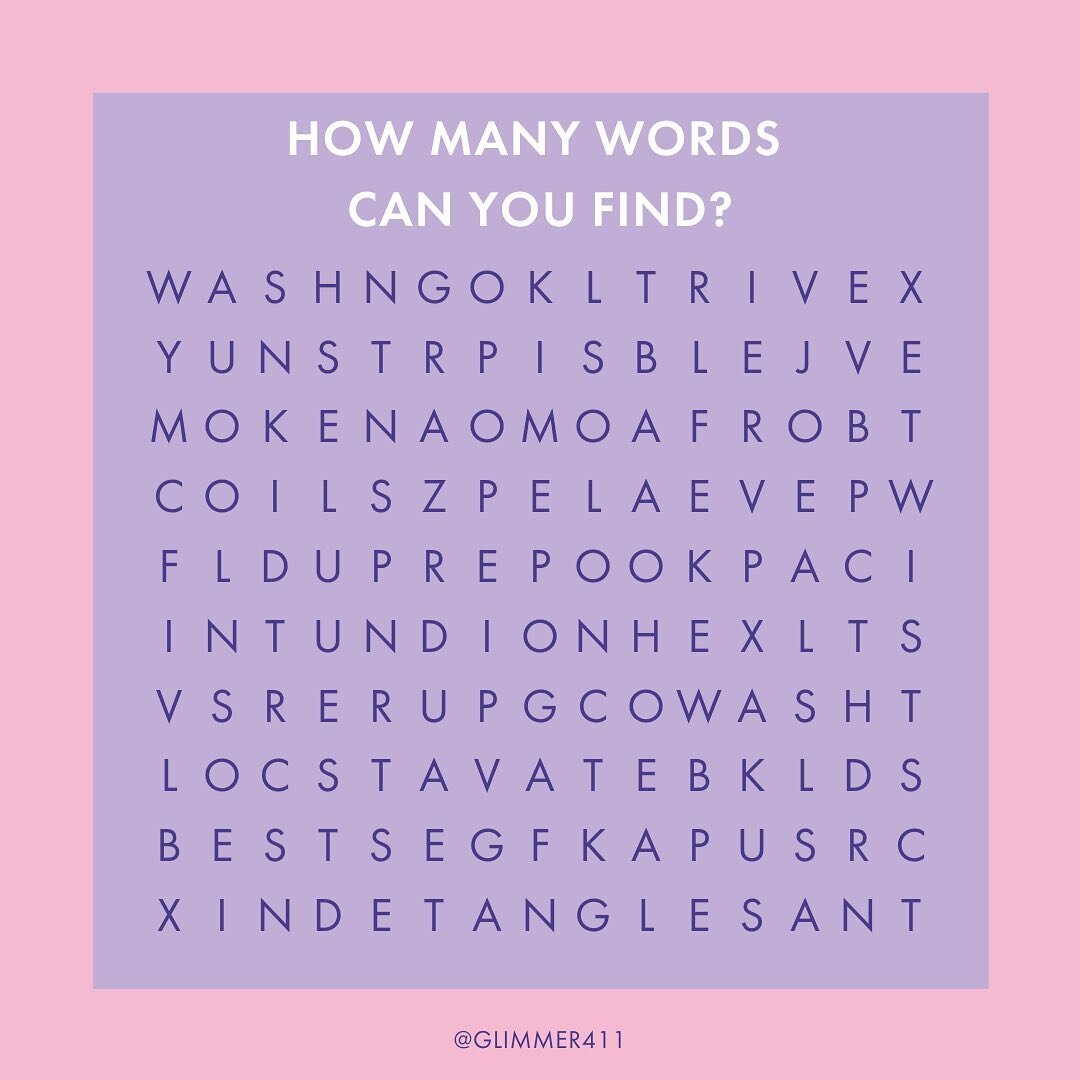 How many words can you find? 🔍

Hint: they're all hair related 😉

Let us know your guesses below! 👇🏾👇🏾👇🏾

&mdash;⁣⠀
#G411 #Glimmer411 #hairtech #hairwordsearch #hairgame #games #wordsearch #naturalhairgame #hairfun #type2curls #curlpatterns #