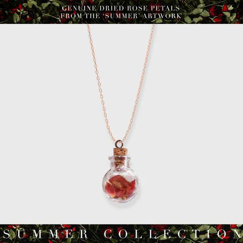 Hand made necklaces from rose petals used in Summer album shoot. came up with concept and created the necklaces by hand.