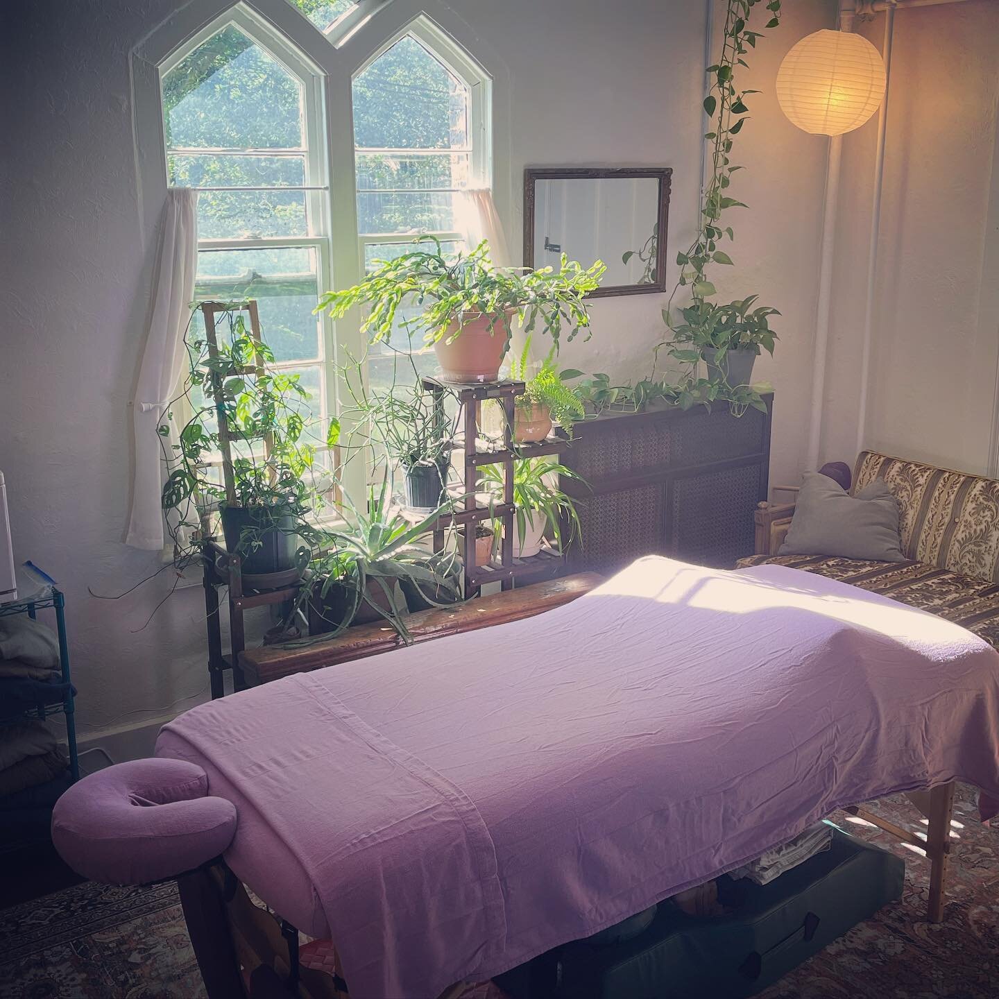 Early evenings are one of the most beautiful times of day in this sanctuary 🌞I&rsquo;ve got a couple spots open for massage yet this month! As well as a few yoga classes on the schedule, please send a text or message if you are interested!