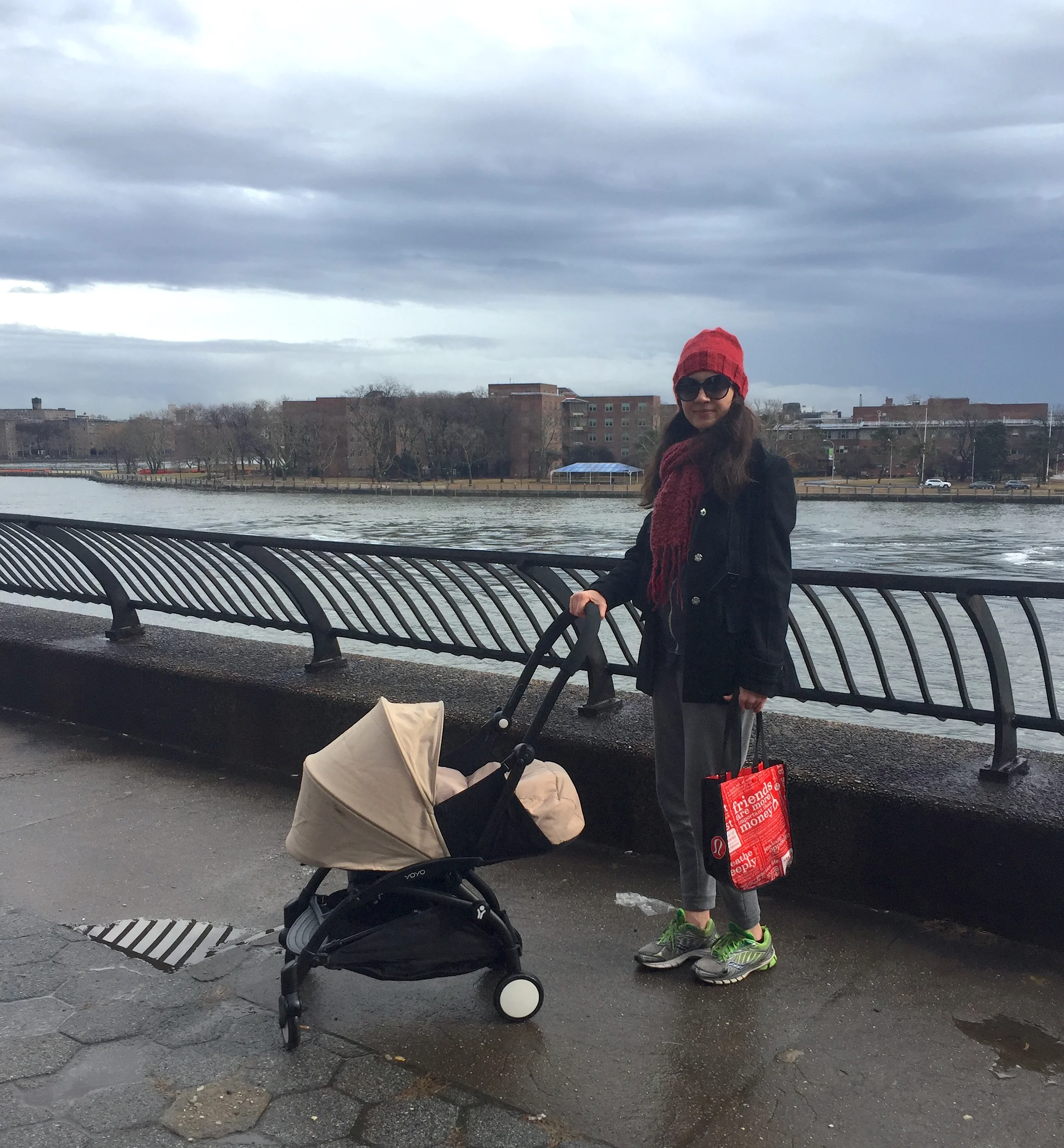 Strolling along the river in NYC.