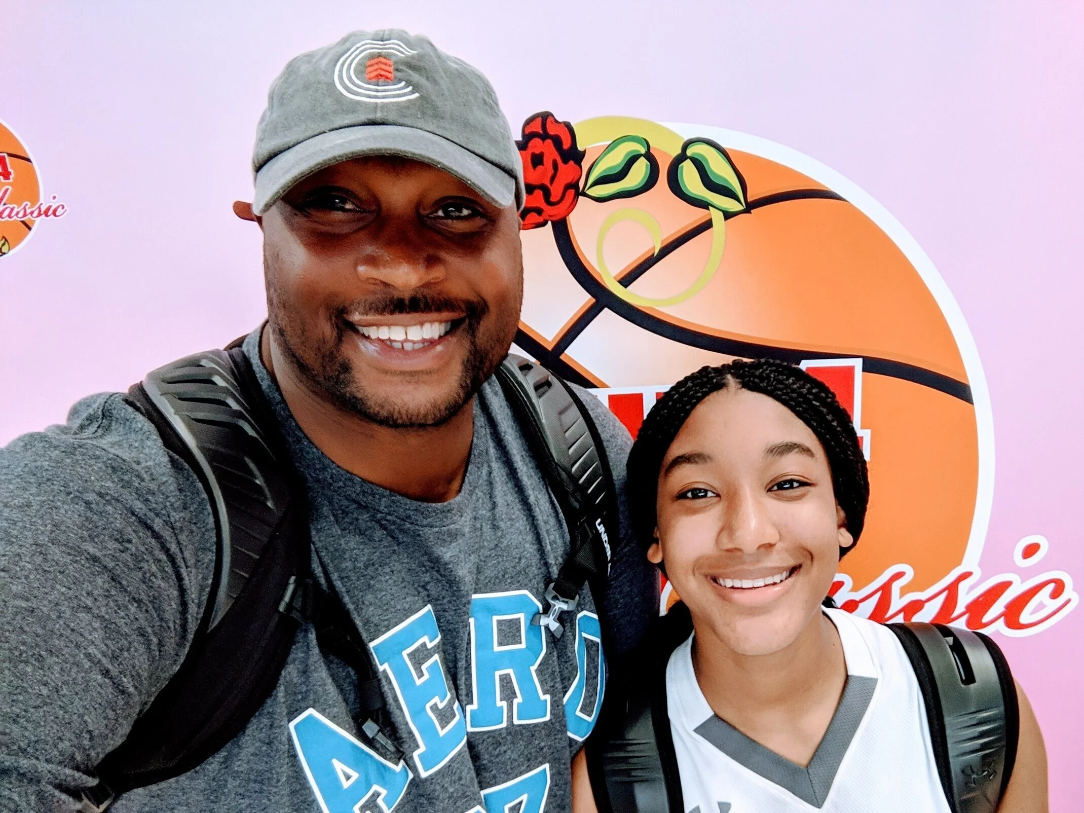 Coach Walker with Taja Colbert Class of 2021 PG
