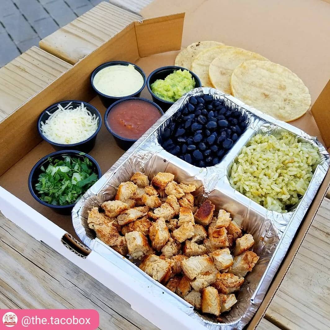 Big news for The Taco Box! 

#Repost @the.tacobox
 ・・・ 
Exciting news! Our new Personal Taco Boxes are now available on all of your favorite delivery apps. The Personal Taco Box includes your choice of filling, rice, beans, and all of the fixins for 