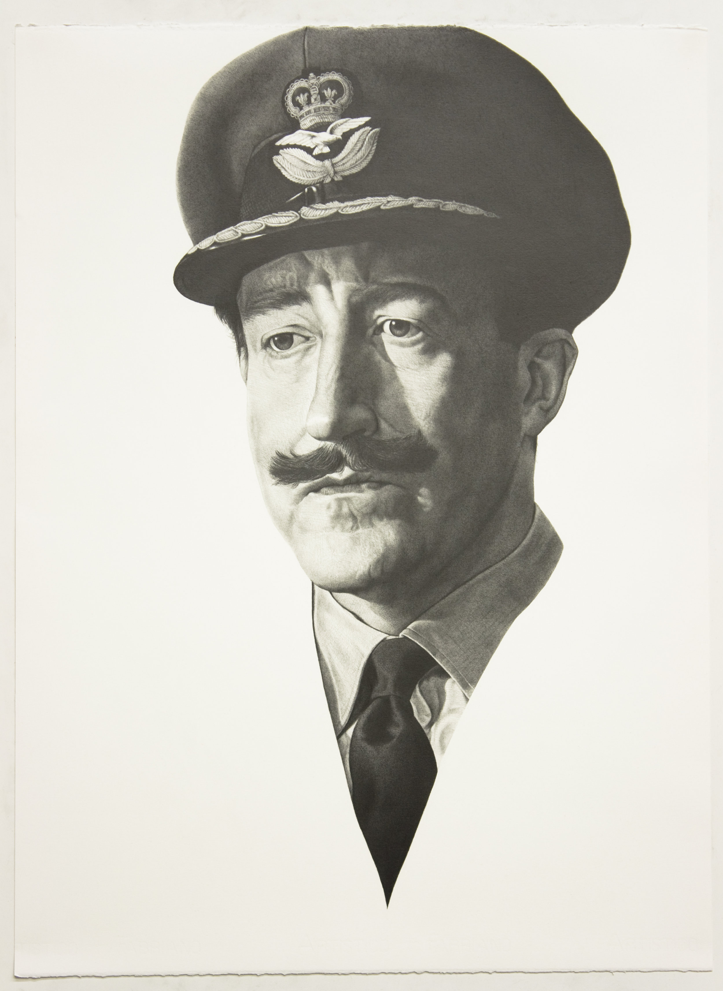  “post-human (Group Captain Lionel Mandrake)” graphite on paper, 56 x 76 cm, 2013.  