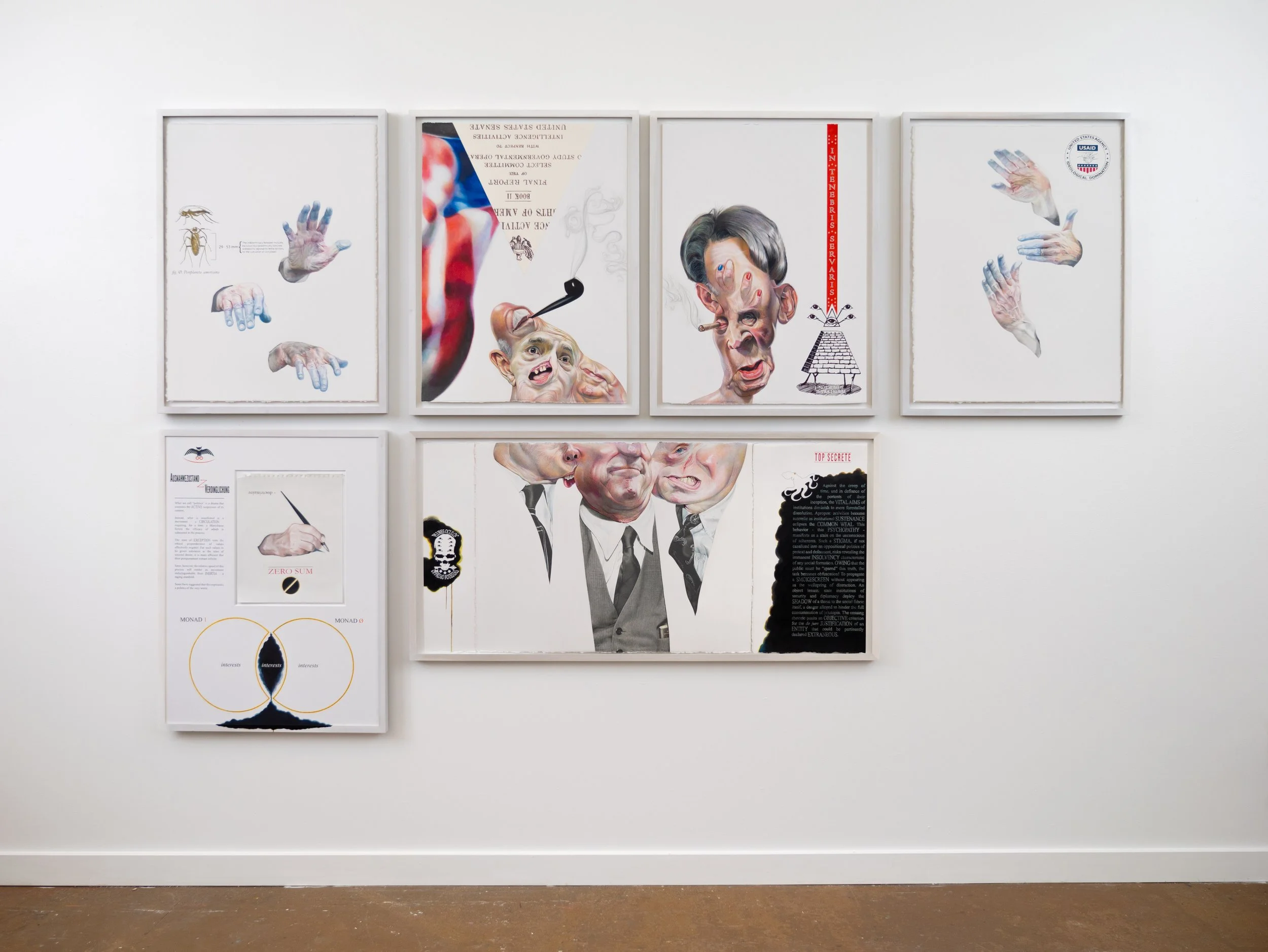  “post-human (Argos Videntem Omnium)” Graphite, colored pencil, watercolor, ink, acrylic on paper. Dimensions variable. 2023. 