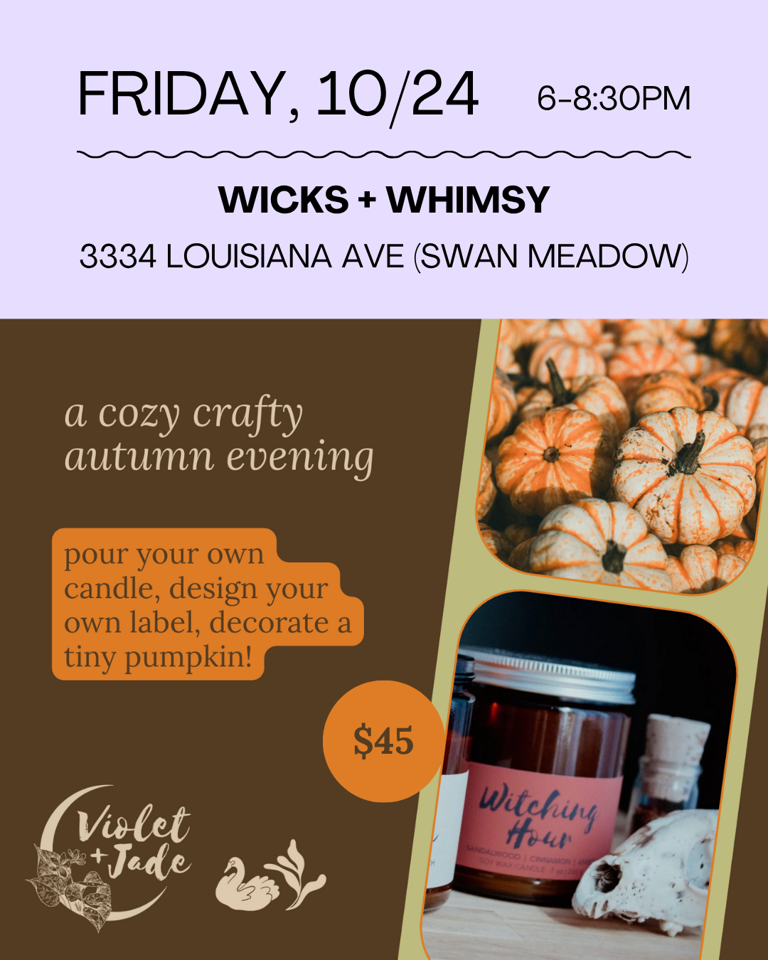 Wicks & Whimsy - Candle-pouring workshop!