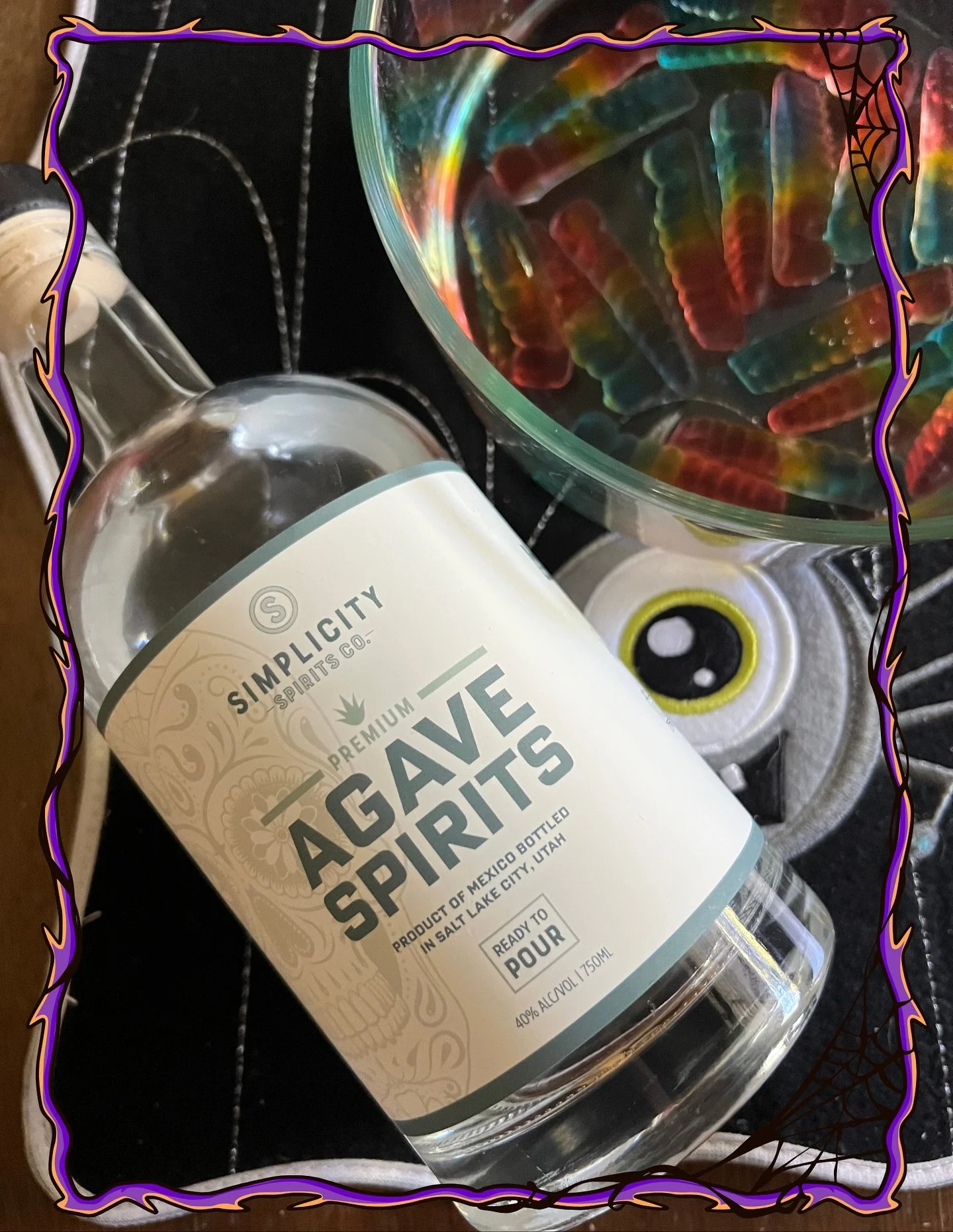 Infuse your gummy candy for an extra spooky Halloween 👻 (adults only!)
&bull; lay your candy out in a glass container
&bull; pour in your alcohol of choice until it covers the candy
&bull; soak for 1-3 days, stirring each day so they don&rsquo;t glo