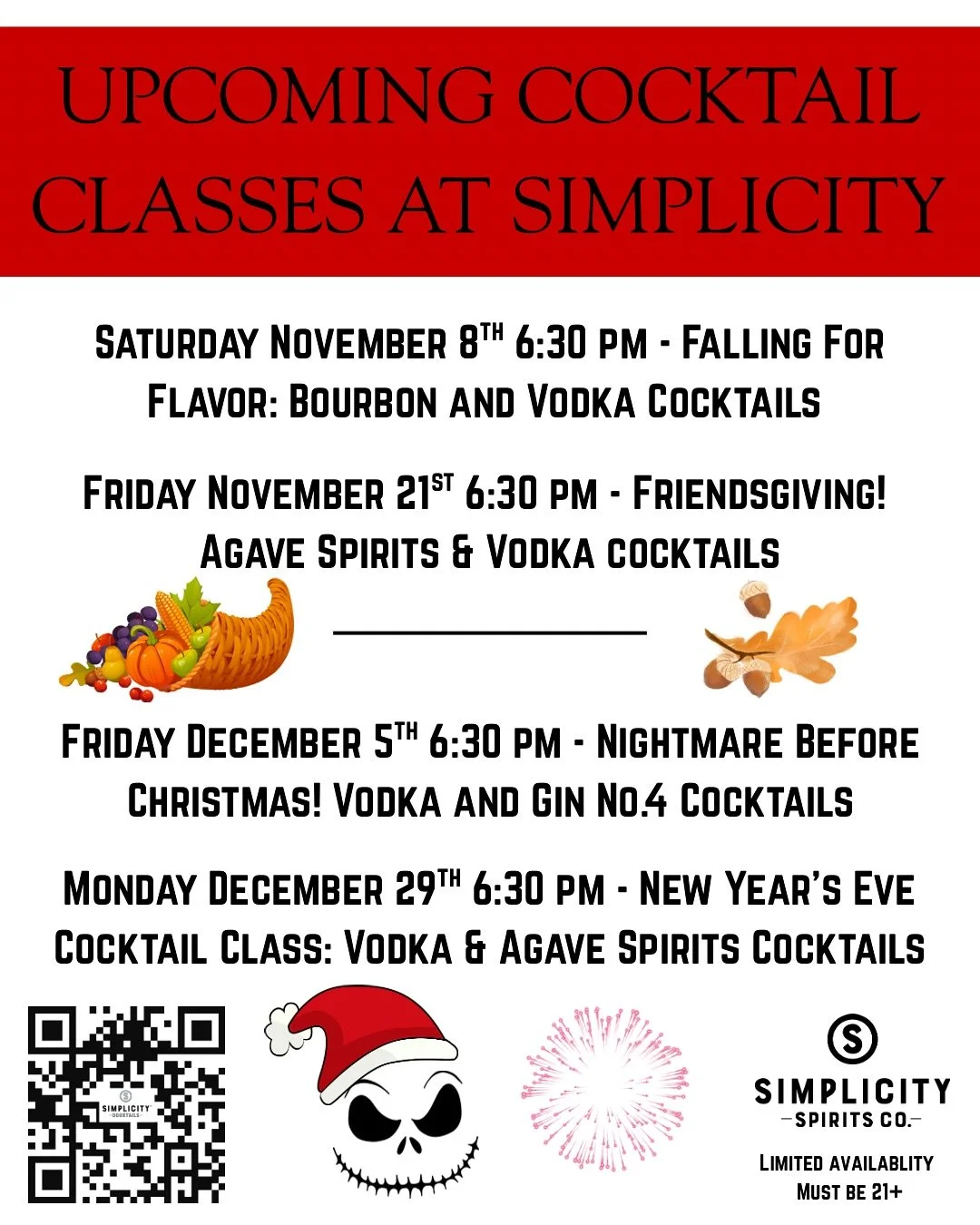 Can you believe that 2025 is almost over? We&rsquo;ve had so much fun; the time has flown by! There are 4 more cocktail classes for you to check out - the first one is happening this Saturday, and there are only 4 tickets left - hurry and grab them w
