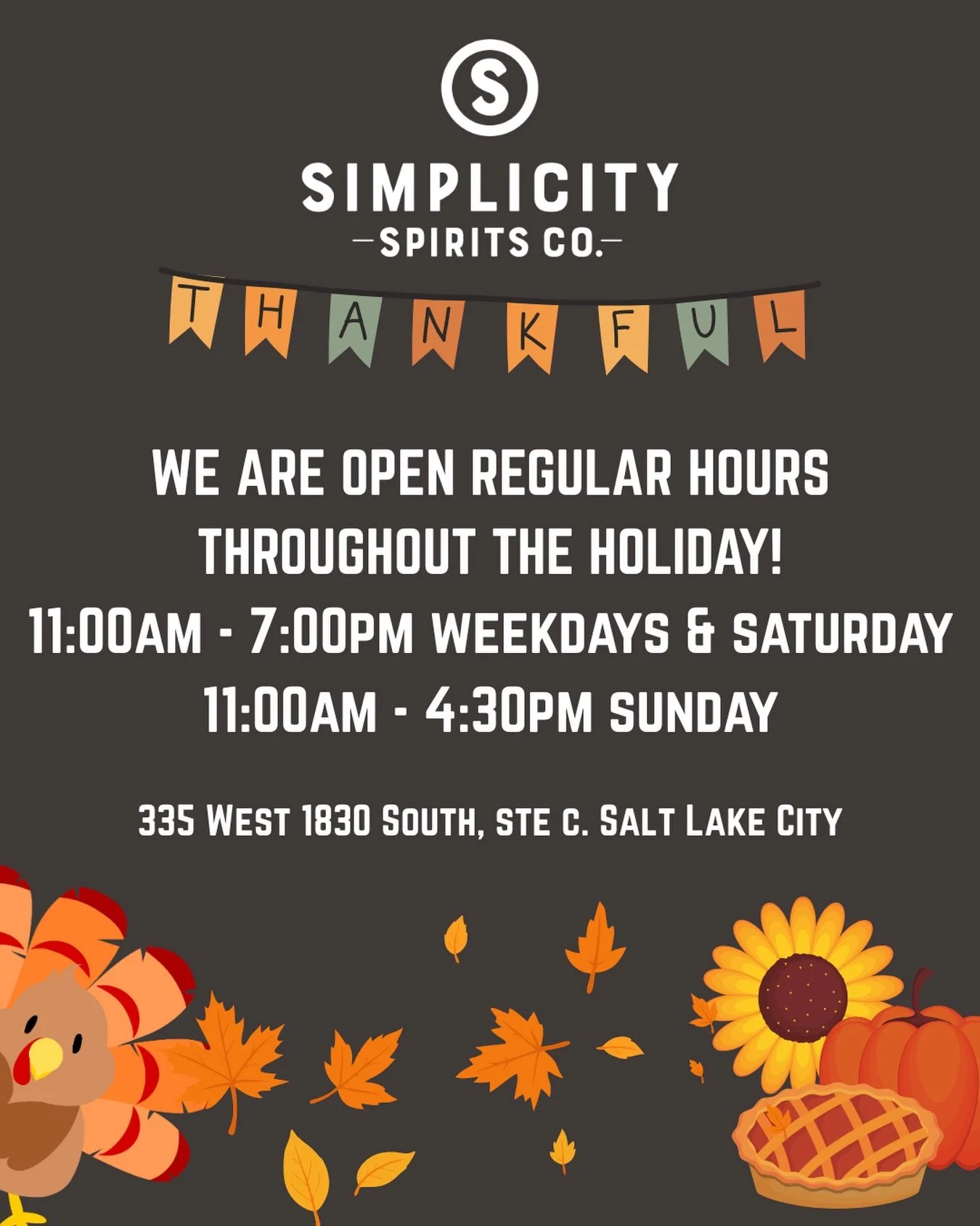 We will be open all week! So don&rsquo;t stress about last minute Thanksgiving shopping, and stop by to treat yourself on Black Friday! 🦃🍂