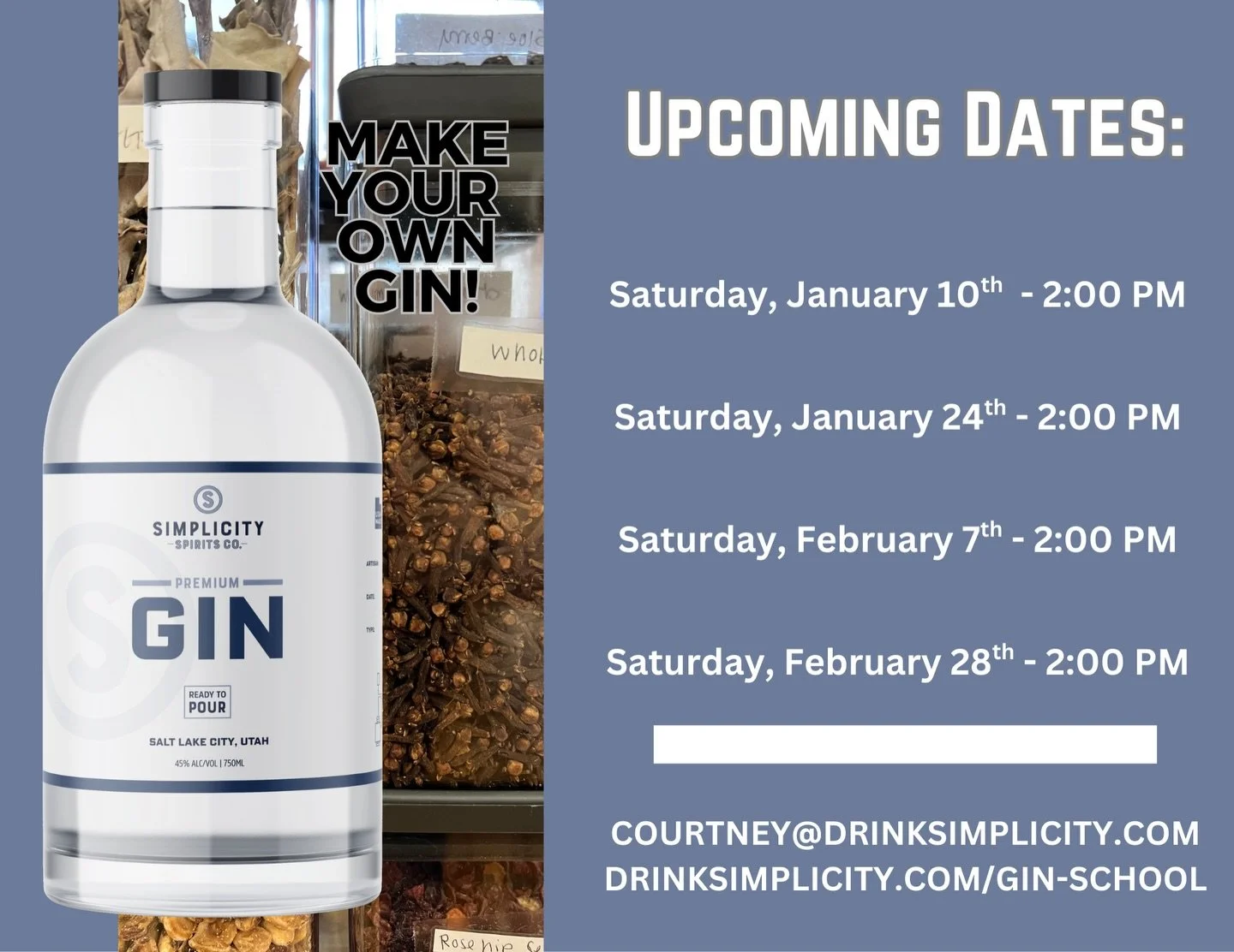 We&rsquo;ve got available seats at Gin School just for you! Check drinksimplicity.com/gin-school to reserve a spot! 🍓