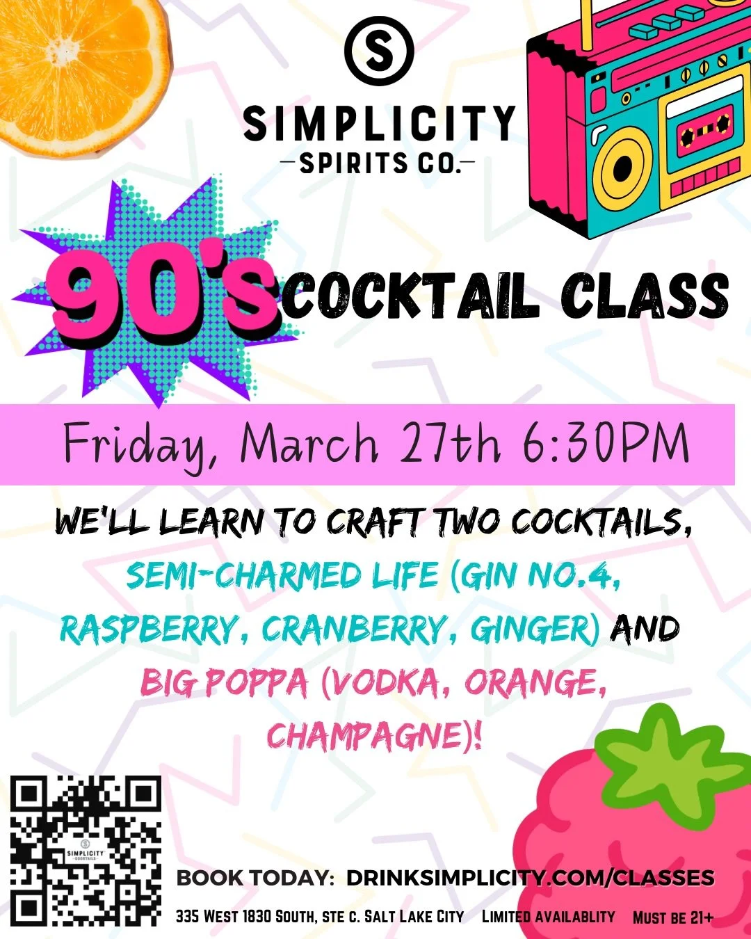 Do you love 90s music, movies, and style? Join us for a cocktail class next week to celebrate all of the above! We will be making &ldquo;Semi-Charmed Life&rdquo; with Gin No.4:London Dry, mixed with flavors like raspberry, cranberry, and ginger, and 