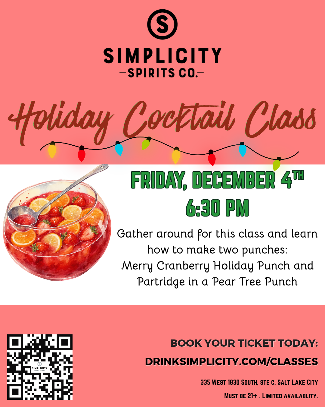 Holiday Batched Cocktail Class